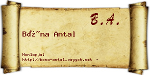 Bóna Antal névjegykártya