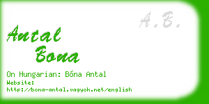 antal bona business card